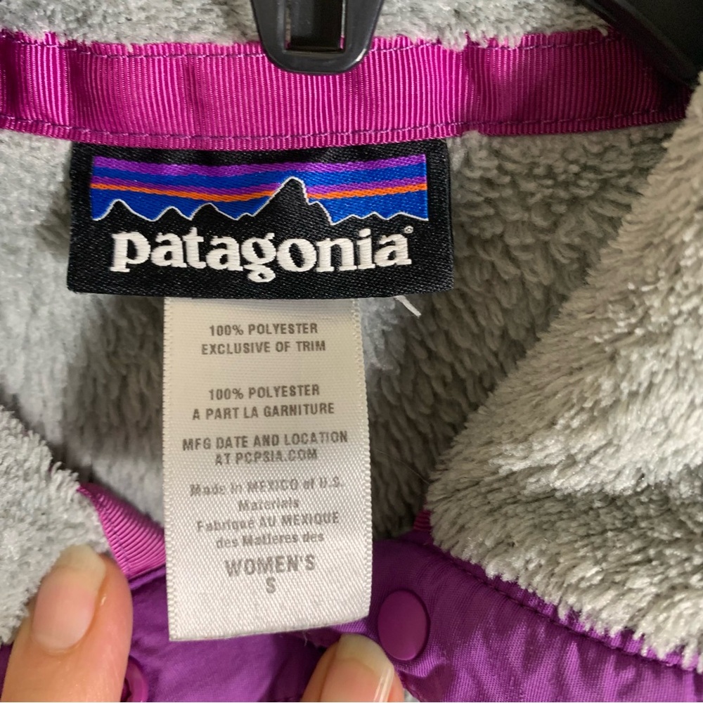 Patagonia Retool Snap Purple and Gray Pullover Women's Fleece Size Small - Picture 3 of 6